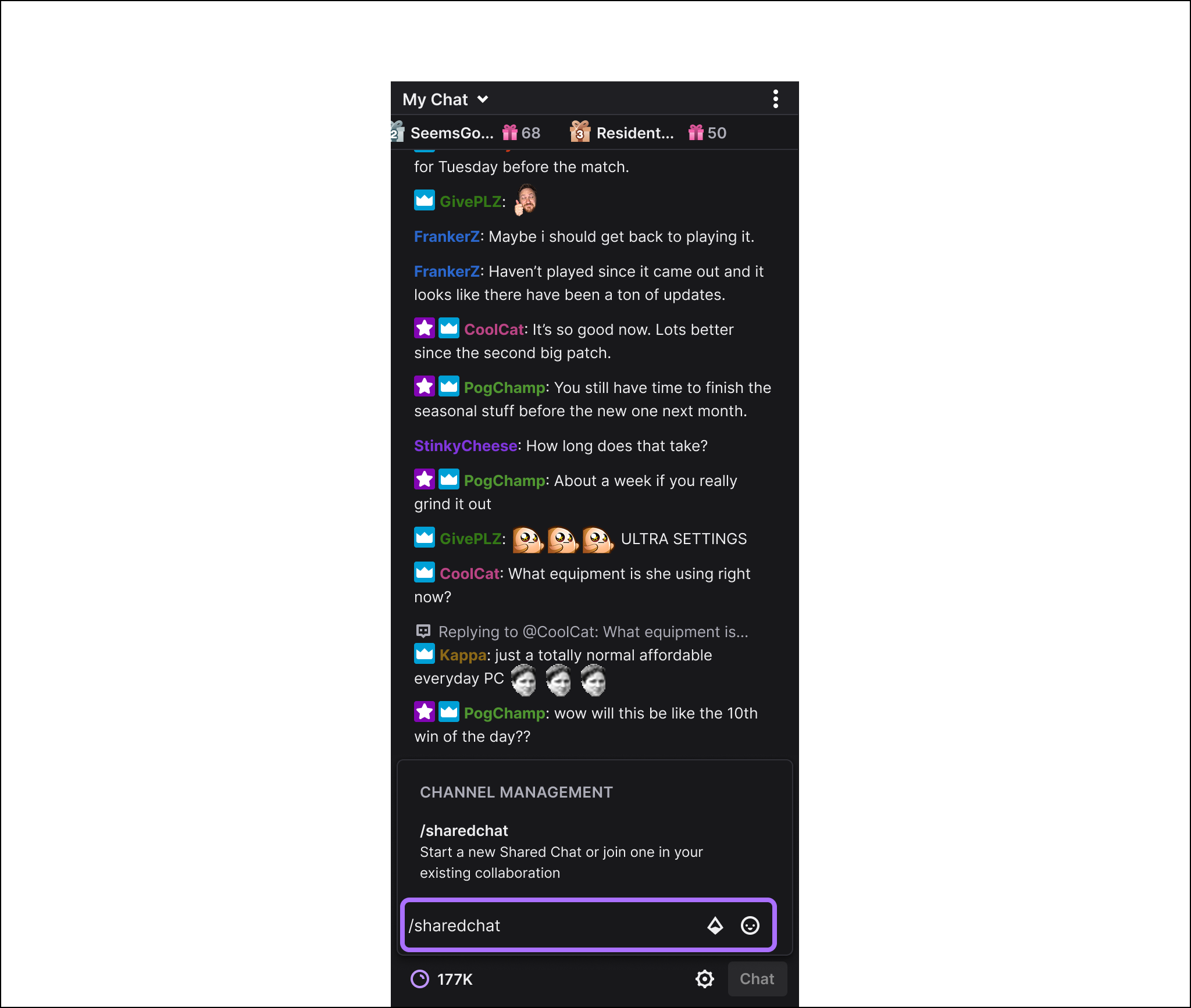 Chat en direct sur Twitch